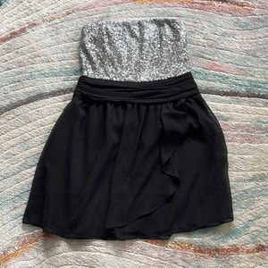 Express size 12 super cute dress!  Silver/black